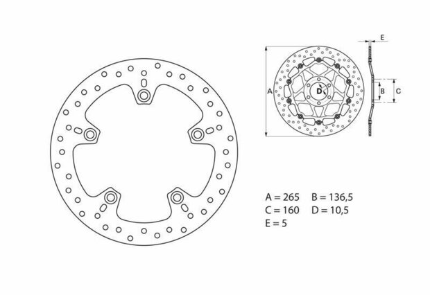 Remschijf Brembo achter 