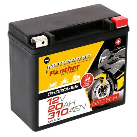 Accu GHD20L-BS GEL Harley Davidson onderhoudsvrij